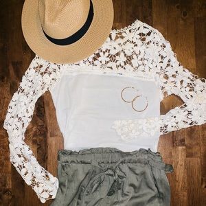 Lace sleeve top